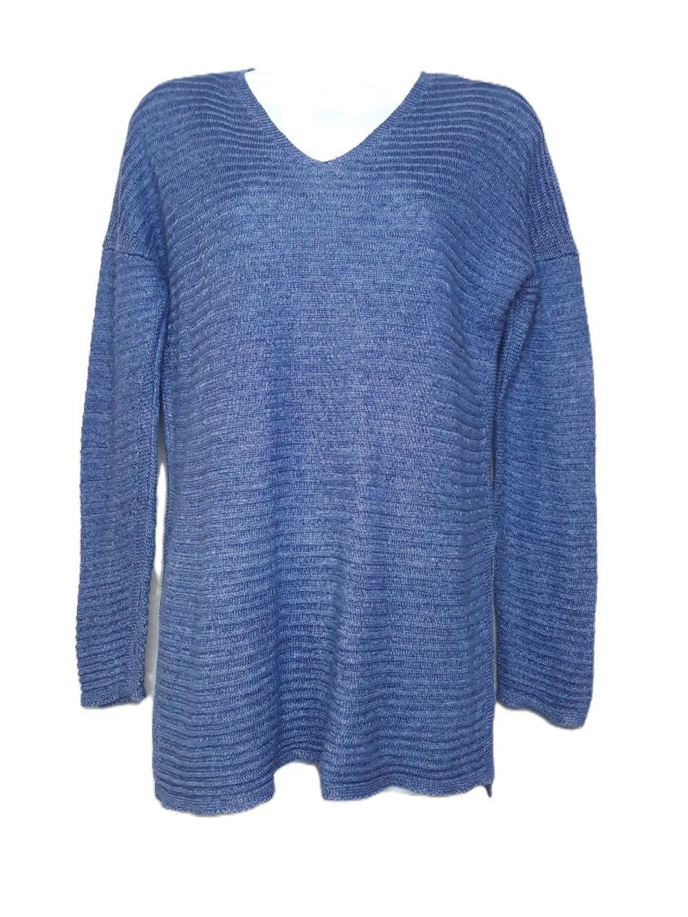 Lafayette 148 Hemp Sweater Long Sleeves V-Neck Quiet Luxury Coastal Lightweight